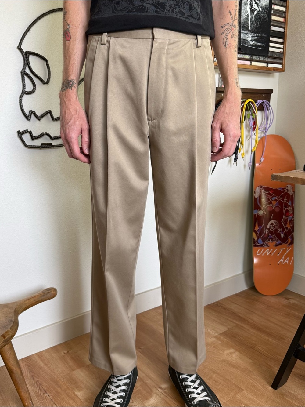 Vintage 2000s Tan High Waisted Pleated Trousers Dockers ~ 30 x 30.5